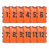 12 Pcs Casaca Chaleco Entrenamiento Deportivo Futbol Naranja