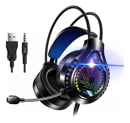 Auriculares Para Juegos Audífonos Con Microfono Luz Rgb 