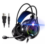 Auriculares Para Juegos Audífonos Con Microfono Luz Rgb 