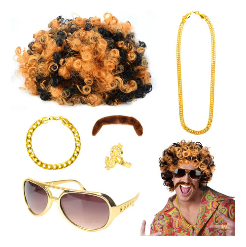 Disfraz Biqiqi Con Accesorios De Fiesta Disco De Los 70s 80s
