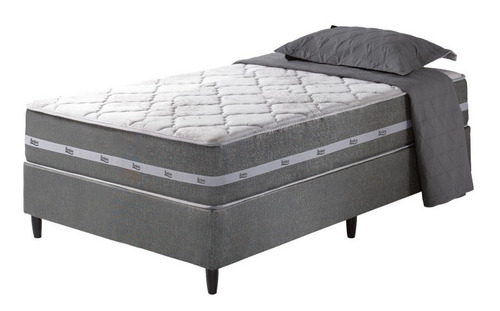 Cama Box Zidi Miami  1 Corpo De 203cmx96cm Cinza