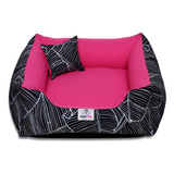 Cama Caminha Pet Para Cachorro E Gato - Tamanho M 60x60 Cor Folha Pink