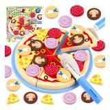 Juguete De Pizza De Madera Para Cortar Juego De Comida Juego