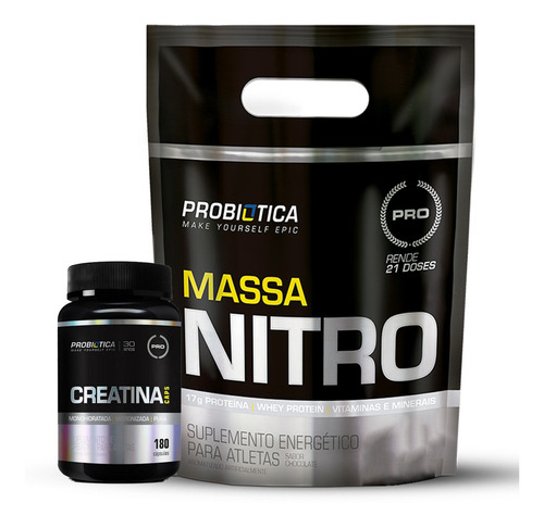 Hipercalórico Massa Nitro + Creatina 180 Capsulas Probiotica