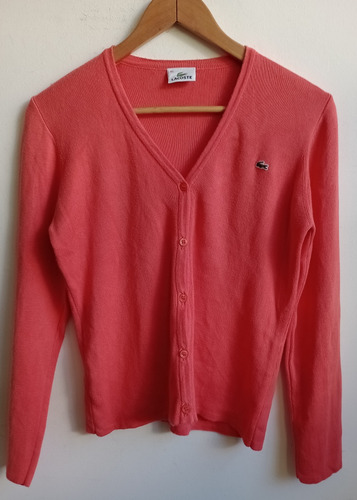 Cardigan Lacoste Talle 42 Coral Pullover Suéter 