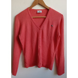 Cardigan Lacoste Talle 42 Coral Pullover Suéter 