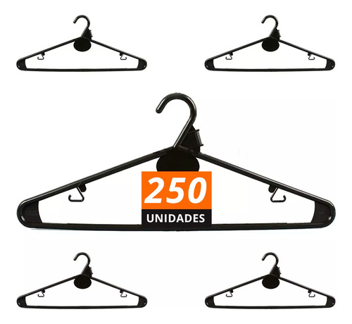 Pack 250 Perchas Plasticas Reforzadas Niño Premium Hogar 