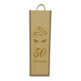 Caja De Madera Porta Vinos Aniversario Oro 50 Años Art3039