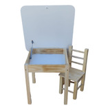 Mesa Infantil Bau De Madeira Com 1 Cadeiras Laqueada