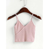 Croptop Rosa Palo Cruzada Shein