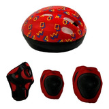 Capacete Infantil Rava + Kit Proteção Criança Patins Skate