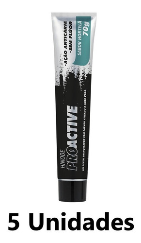 Gel Dental Carvão Ativado Proactive 70g Hinode C/5 Unidades