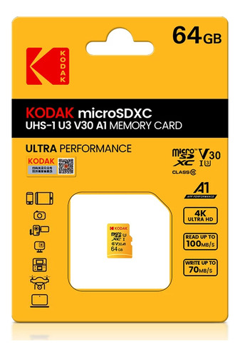Cartão De Memória Kodak Ekmsd64gxc10k  Premium Performance 64gb