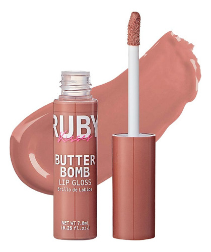 Brillo De Labios Ruby Kisses Butter Bomb Acabado Brillante Color Nude