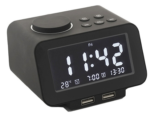 Radio Reloj Despertador Digital Alarma Negro