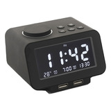 Radio Reloj Despertador Digital Alarma Negro