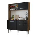 Mueble De Cocina Compacto 120cm Life Madesa Marron/negro