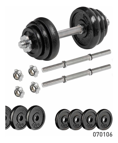 Kit De Mancuernas 23kg Ha-8600- Abs Sportfitness  Negro