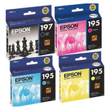 Combo Cartuchos Epson Original T197 Negro Y T195 Colores Xp