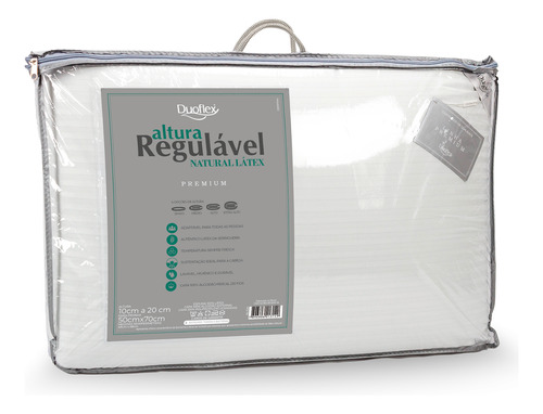 Travesseiro Duoflex - Natural Látex - Com Altura Regulável