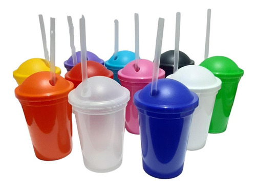 Vasos Milkshake Para Personalizar Colores (25u)