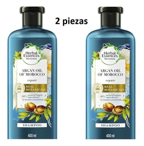 Shampoo Herbal,aceite De Argán,vera,algas Marinas 2 Piezas