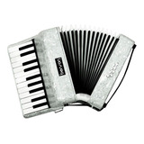 Acordeon Benson Bac08 Branco Perolado 8 Baixos Com Bag