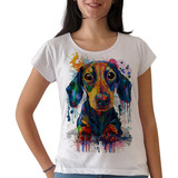 Remera Perro Salchicha Dachshund Animal Mujer Purple Chick