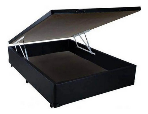 Base Box Baú Casal 36x138x188 Preto