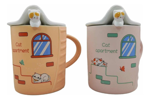 Mug Gato Escalera - Cat Apartment Taza