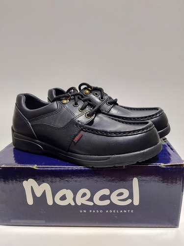 Zapatos Colegiales Náuticos Con Cordón Negros Marcel 39