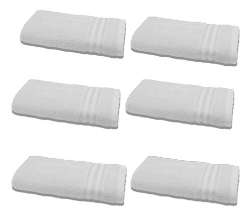 Pack X6 Toallón Fantasia Patter 70x130cm Blanco 100%algodón 