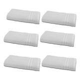 Pack X6 Toallón Fantasia Patter 70x130cm Blanco 100%algodón 