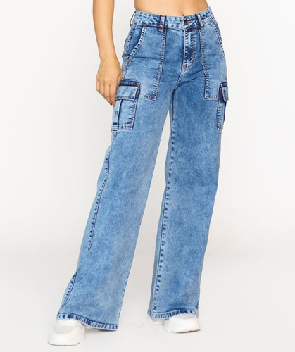 Jeans Amur Tiro Alto Palazzo Cargo  Best West Jeans