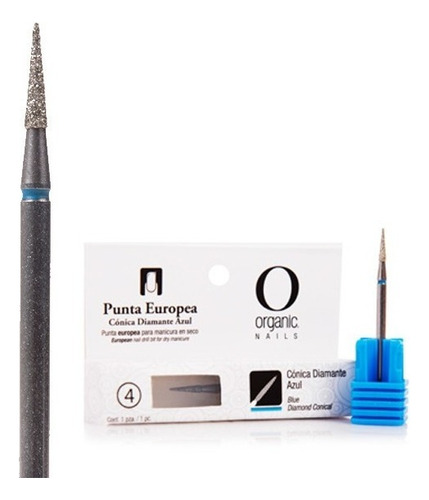 Punta Europea Gota Diamante Azul Manicura Uñas Organic Nails