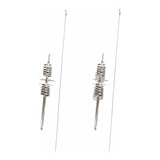 Par Antenas Cb Espiral Cromadas Jumbo Doble Con Varilla 2pzs