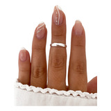 Anillo Midi Liso Fino Falange Regulable Plata 