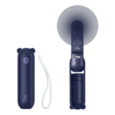 Mini Ventilador De Mano Usb Portatil Recargable Plegable Color Azul