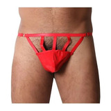 Cueca De Couro Jockstrap Fio Dental Lingerie Sexy Fantasia