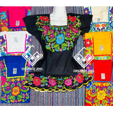 Blusas De Manta/fina Mexicanas Coloridas Bordadas De Flores