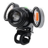 Farol Lanterna Bike 3 Focos Led Com Zoom Recarregável