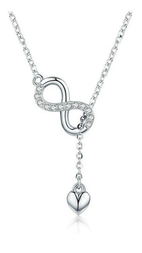 Collar Dije Infinito Corazon Para Mujer En Plata 925