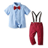 Conjunto Vestir Niño 4 Piezas Pantalon Camisa Suspensores