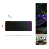 Mouse Pad Gamer Xl Luz Led Rgb Antideslizante - Impermeable