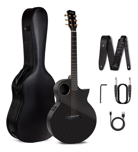 Enya Guitarra Electrica Acustica De Fibra De Carbono X4 Pro 