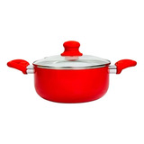 Panela Caçarola Indução Revestimento Cerâmico 20cm Relobraz Cor Vermelho