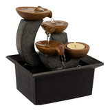 Fuente De Agua Cascada Decorativa Para Mesa Con Vela