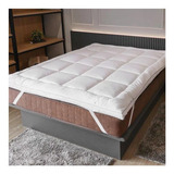 Pillow Top King Size Protetor Colchão Toque Plumas 1000g/m² Cor Branco Desenho Do Tecido Liso