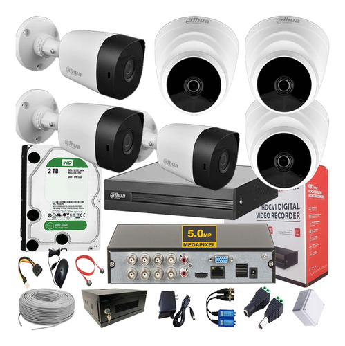 Dahua Cámaras De Seguridad Kit Dvr 8 Ch+6 Cámaras