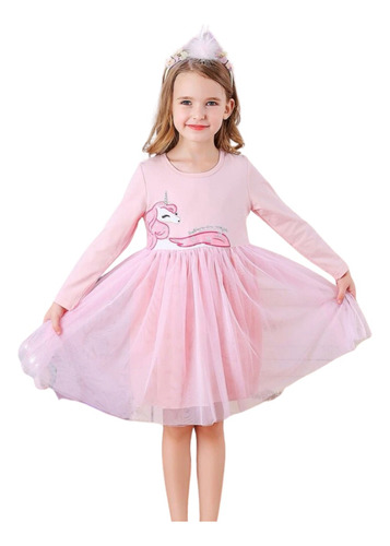 Vestido Unicornio Niñas Soñadoras Otoño Invierno